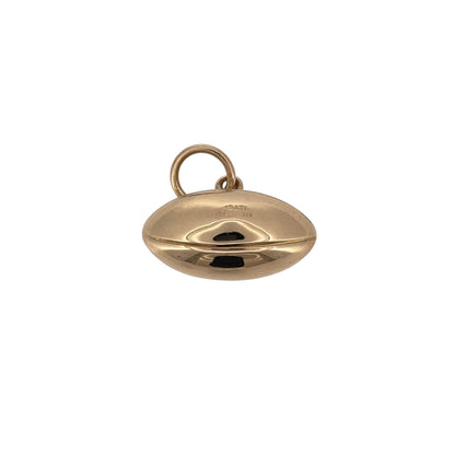 Celebrate a love of Welsh rugby with this pre-owned 9ct yellow gold Welsh rugby ball pendant, featuring a distinctive sporting design in a classic gold finish.

Design: The pendant features a rugby ball-inspired shape with Welsh-themed detailing, creating a characterful piece that combines sporting style with Welsh heritage.
Material: Made from 9-carat yellow gold, the warm gold tone gives the pendant a traditional and timeless appearance.