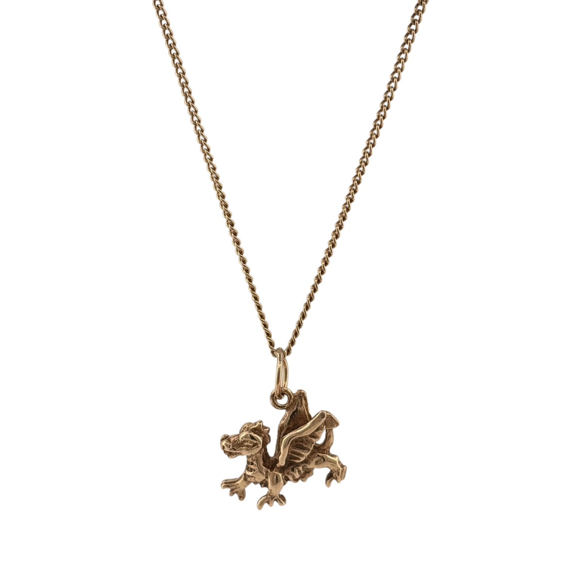9ct Gold Welsh Dragon 18" Necklace