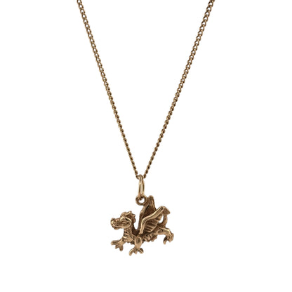 9ct Gold Welsh Dragon 18" Necklace
