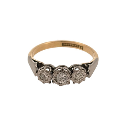 18ct Gold & Platinum Diamond Trilogy Ring