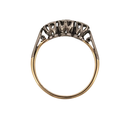 18ct Gold & Platinum Diamond Trilogy Ring