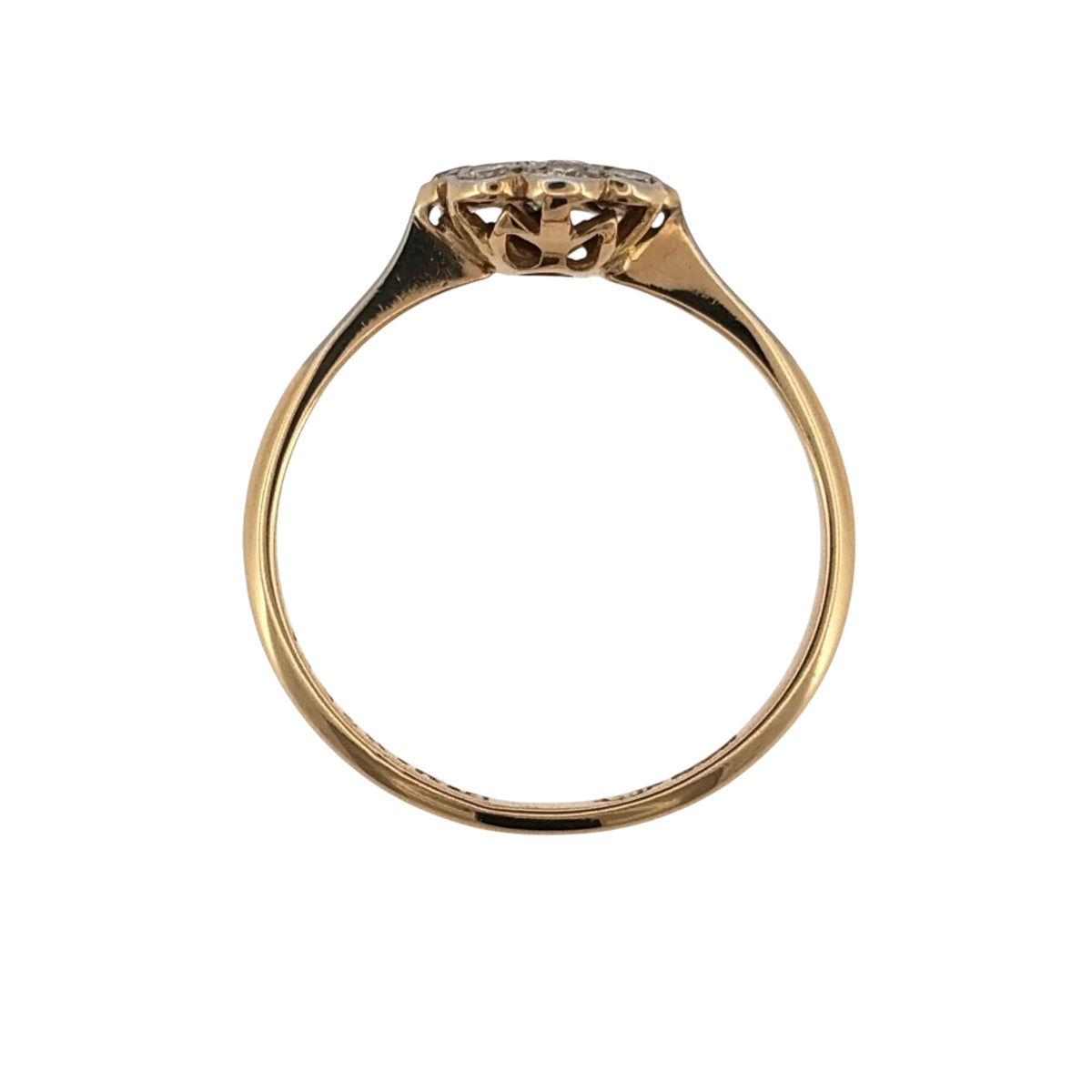 18ct Gold & Platinum Diamond Flower Cluster Ring