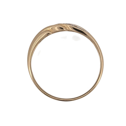 9ct Gold & Diamond Wave Style Band Ring