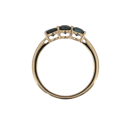 9ct Gold & Blue Diamond Trilogy Ring