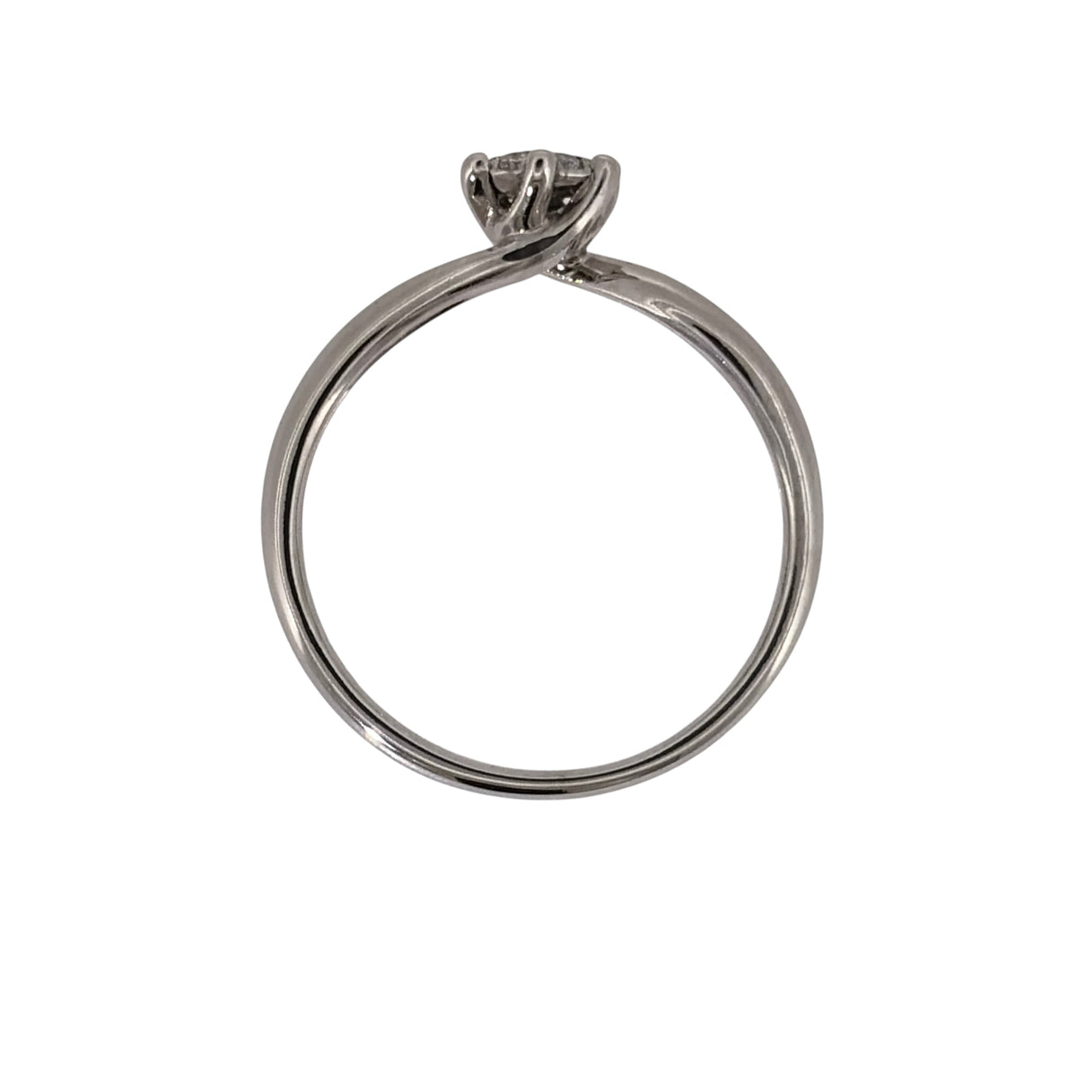 18ct White Gold & Diamond Cluster Twist Ring