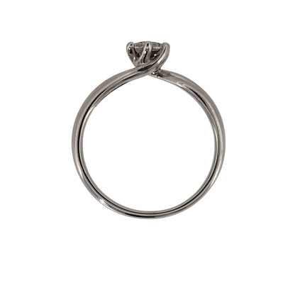 18ct White Gold & Diamond Cluster Twist Ring