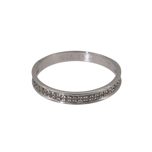 9ct White Gold & Diamond Band Ring