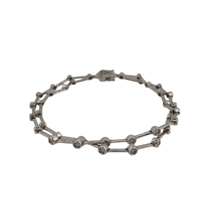 18ct White Gold & Diamond 6.75" Bracelet