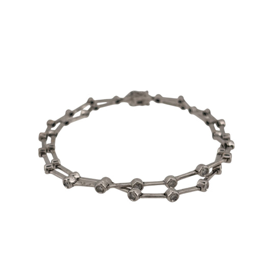18ct White Gold & Diamond 6.75" Bracelet
