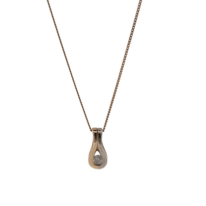 9ct Gold & Diamond Teardrop 17" Necklace