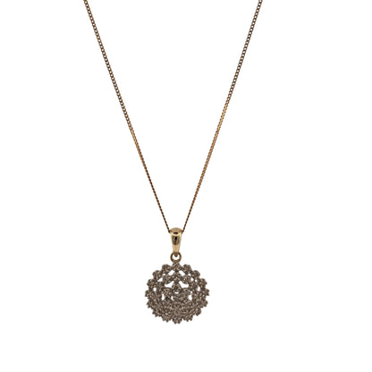 9ct Gold & Diamond Cluster 18" Necklace