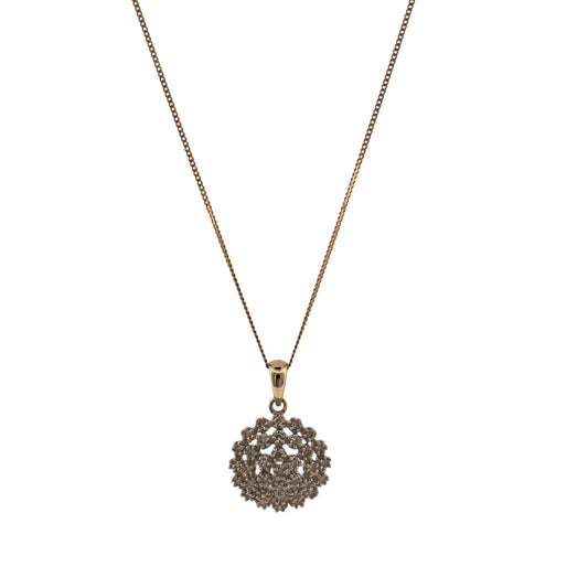 9ct Gold & Diamond Cluster 18" Necklace
