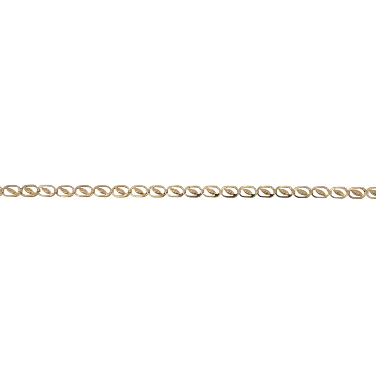 9ct Gold 7.25" Leaf Style Link Bracelet