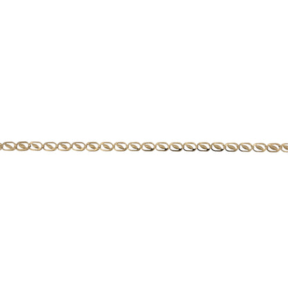 9ct Gold 7.25" Leaf Style Link Bracelet
