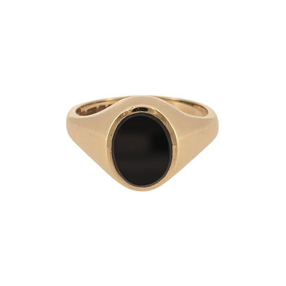 9ct Gold & Onyx Oval Signet Ring