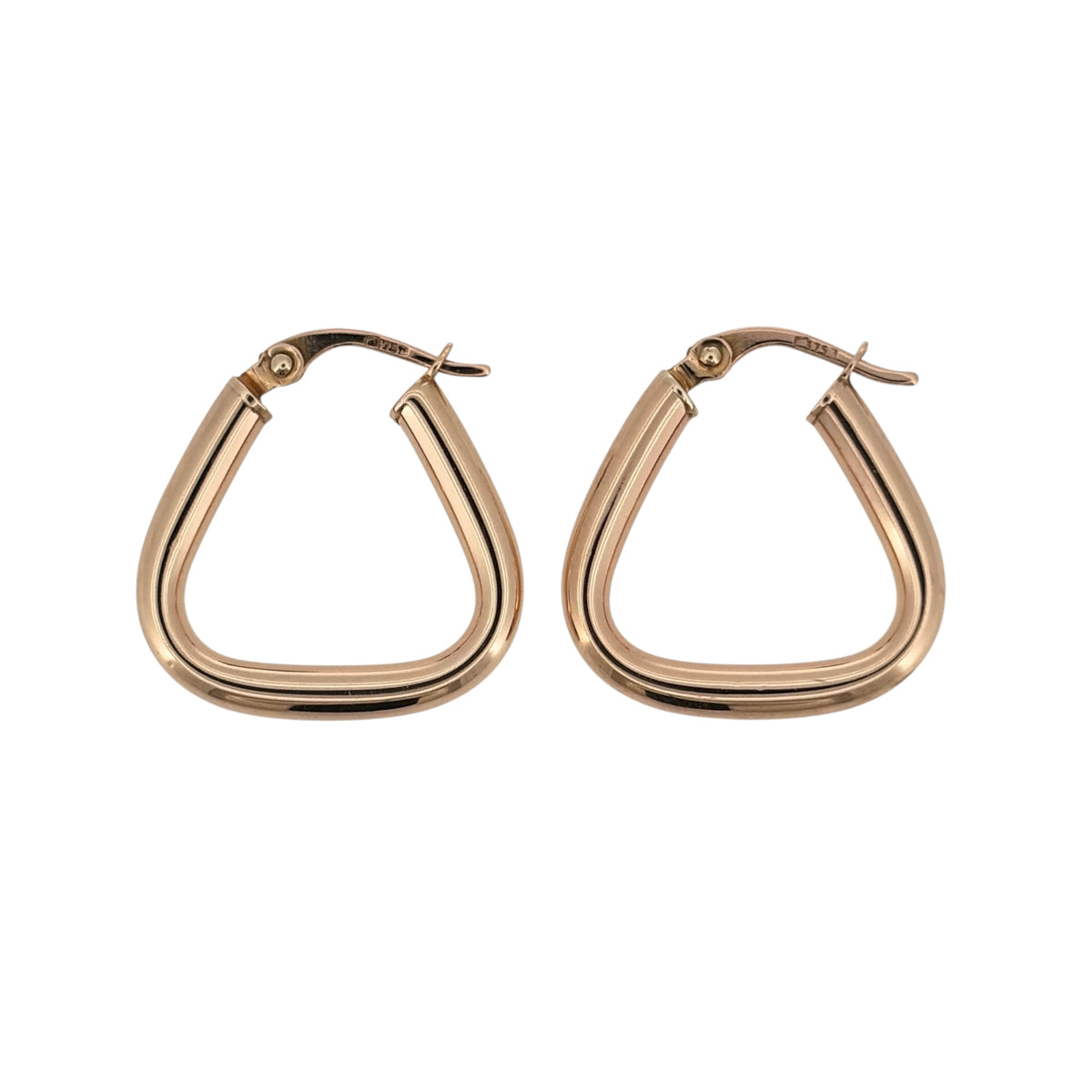 9ct Gold Triangle Creole Earrings