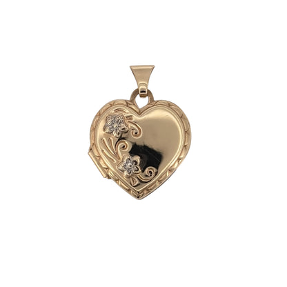 9ct Gold Flower Heart Locket