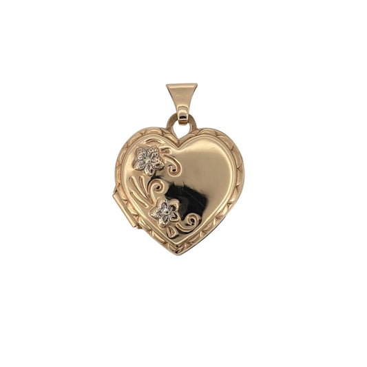 9ct Gold Flower Heart Locket
