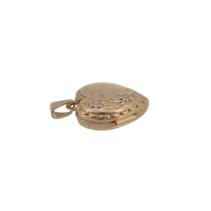9ct Gold Flower Heart Locket