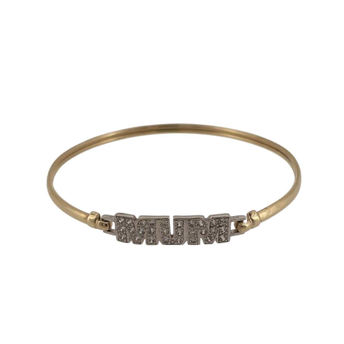 9ct Gold & Cubic Zirconia Mum Bangle