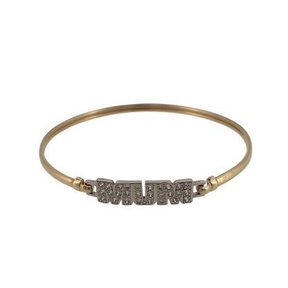 9ct Gold & Cubic Zirconia Mum Bangle
