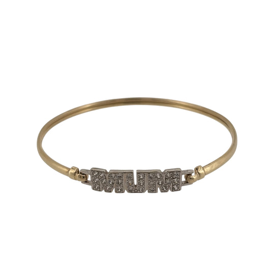 9ct Gold & Cubic Zirconia Mum Bangle