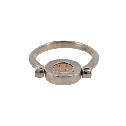 925 Silver & White Topaz Clogau Button Spinner Ring
