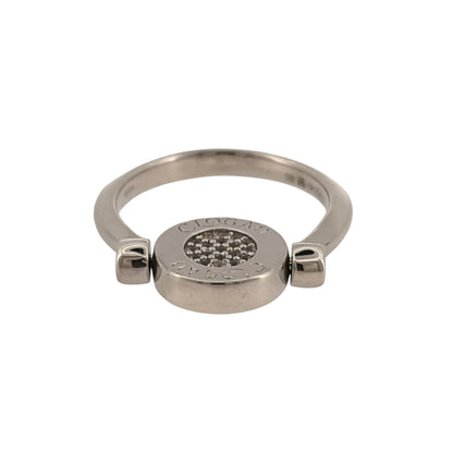 Add distinctive Clogau styling to your jewellery collection with this pre-owned double-sided Button spinner ring, combining 925 sterling silver, 9ct rose gold detailing and white topaz in an eye-catching interactive design.

Design: The ring features a circular double-sided spinner centre, allowing the button-style feature to rotate for a distinctive and versatile design.