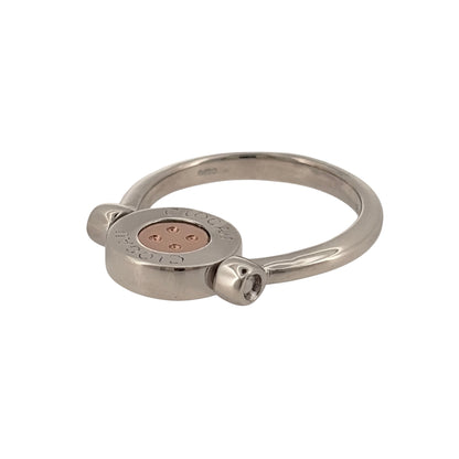 925 Silver & White Topaz Clogau Button Spinner Ring
