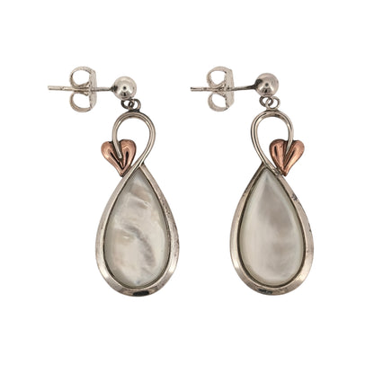 925 Silver & Mother of Pearl Clogau Tree of Life Drop Earrings