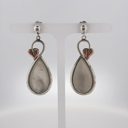 925 Silver & Mother of Pearl Clogau Tree of Life Drop Earrings