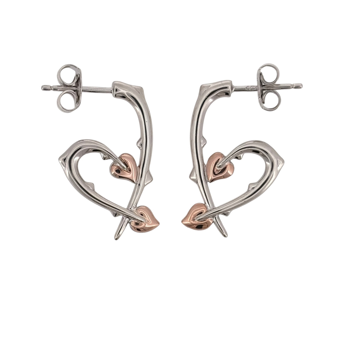 925 Silver Clogau Tree of Life Heart Earrings