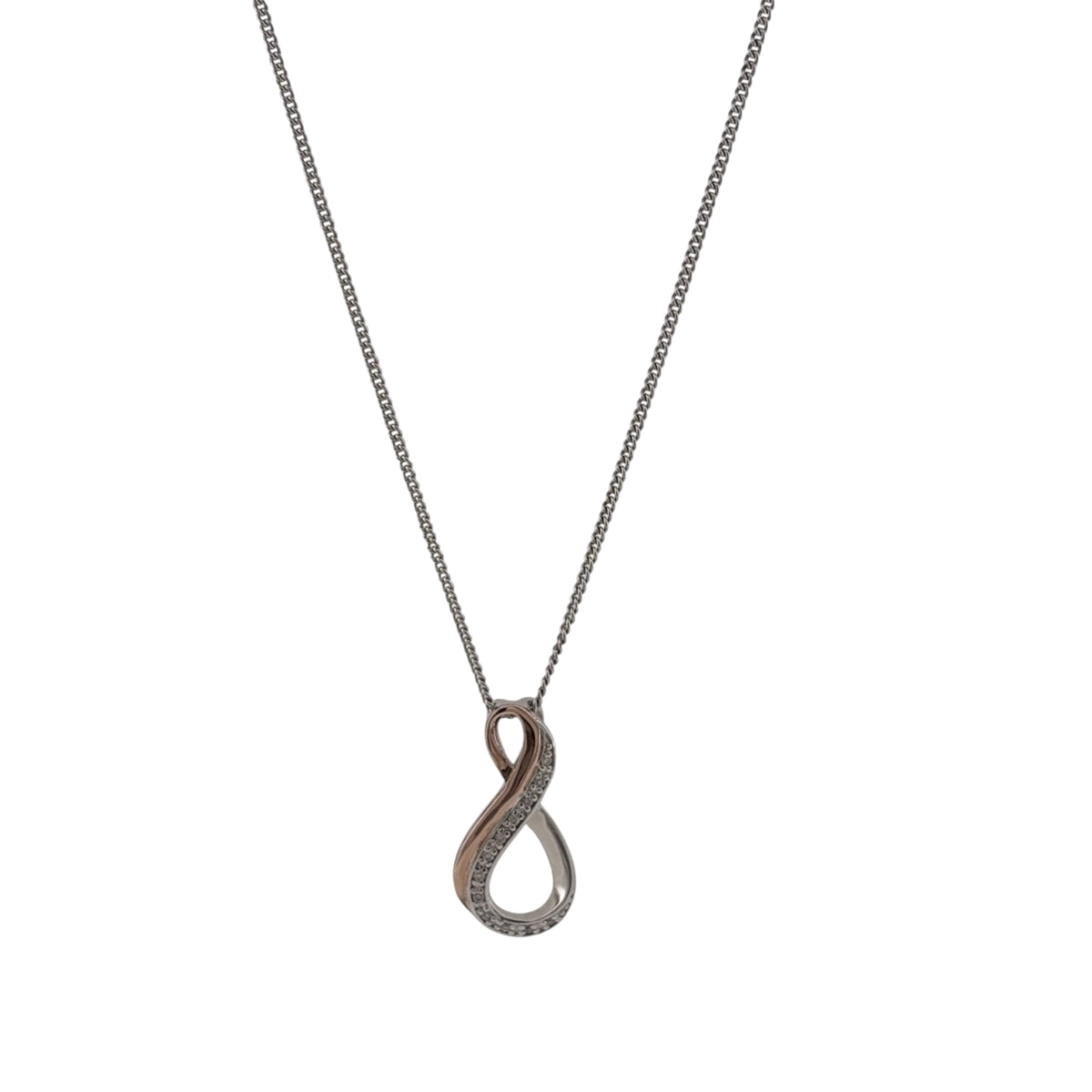 925 Silver & White Topaz Clogau Infinity 18" - 22" Necklace