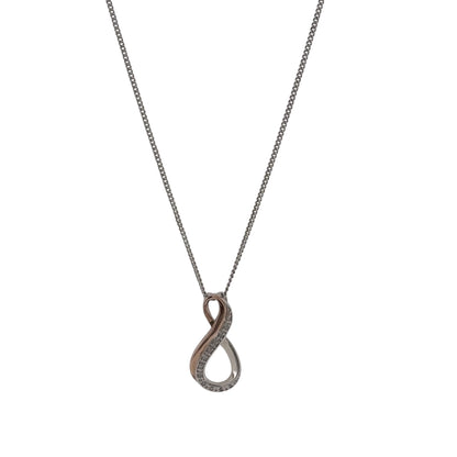 925 Silver & White Topaz Clogau Infinity 18" - 22" Necklace