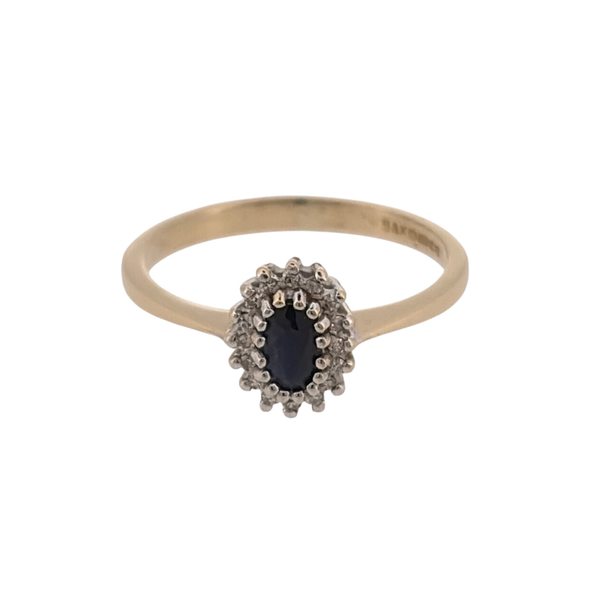 9ct Gold Diamond & Sapphire Cluster Ring