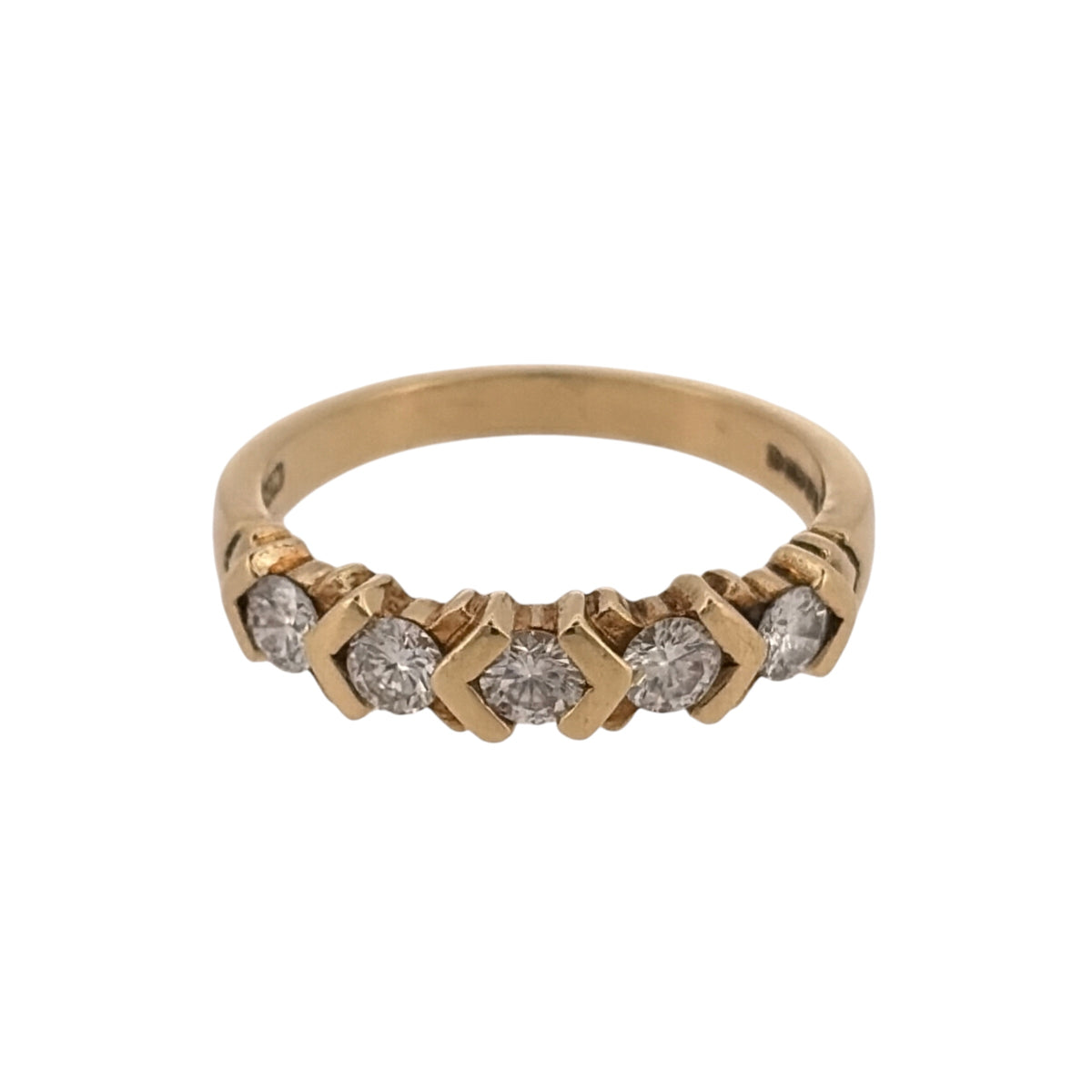 18ct Gold & Diamond FIve Stone Band Ring