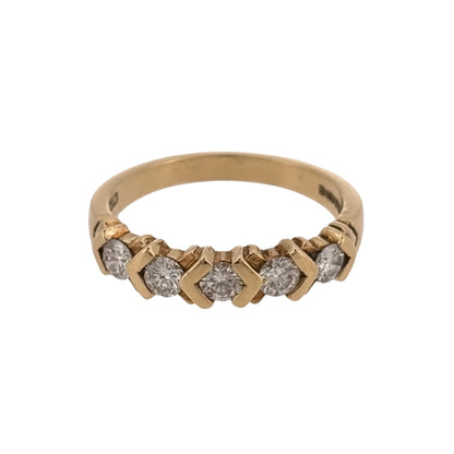 18ct Gold & Diamond FIve Stone Band Ring