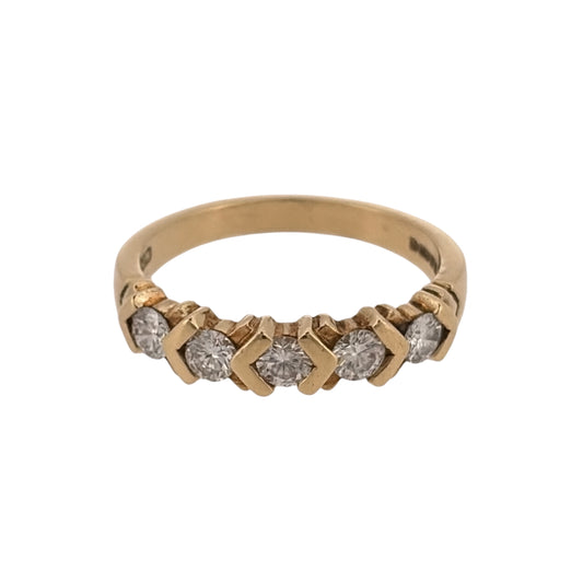 18ct Gold & Diamond FIve Stone Band Ring