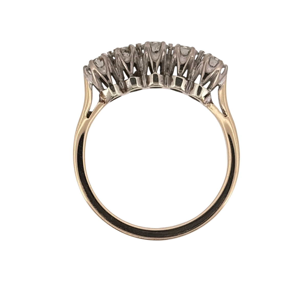 9ct Gold & Diamond Five Stone Band Ring