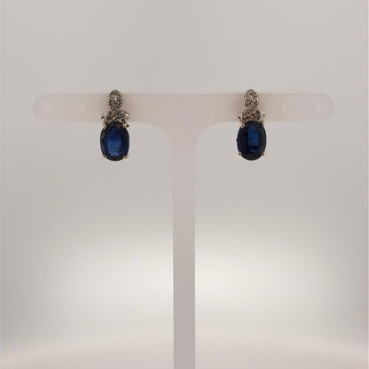 9ct Gold Diamond & Sapphire Stud Earrings