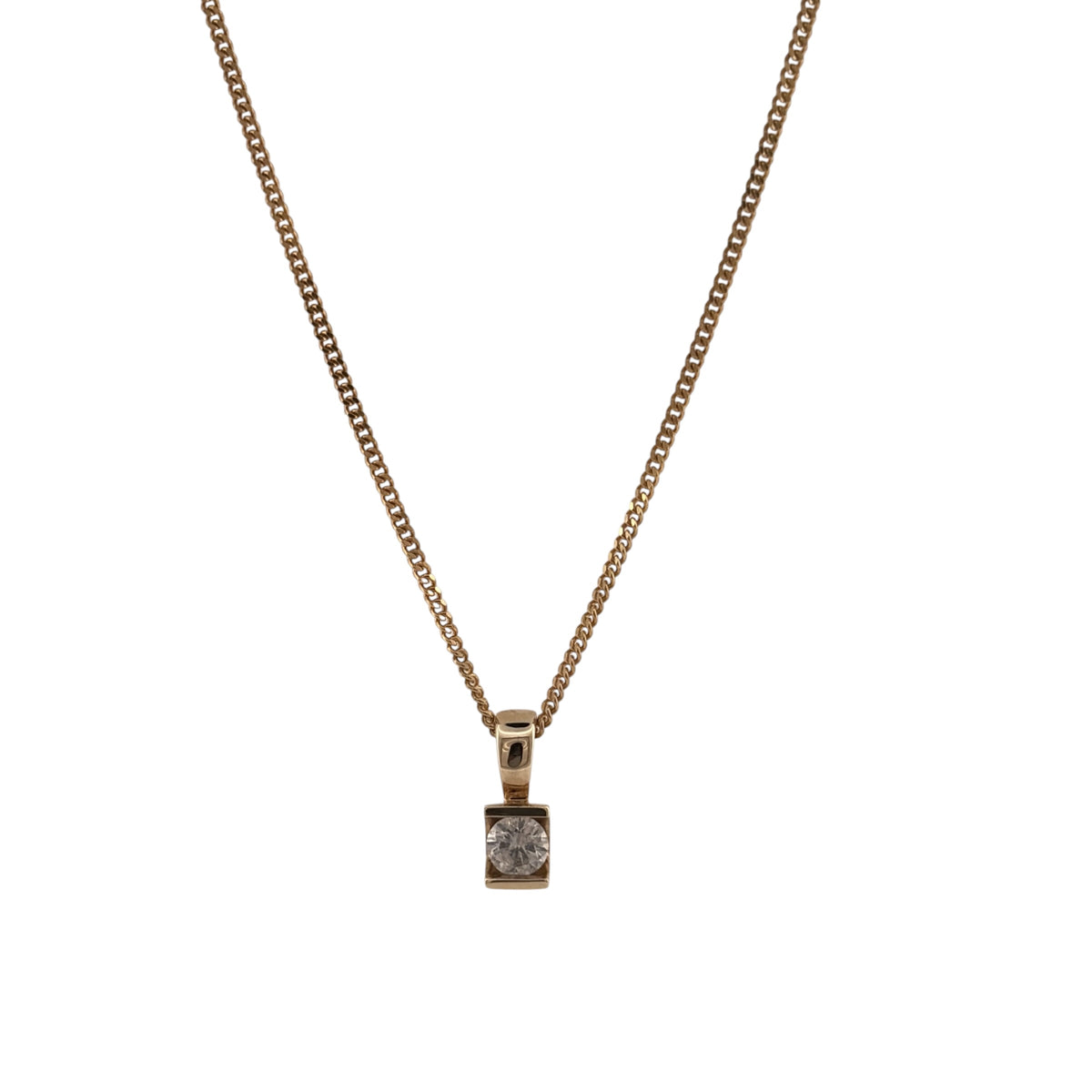 9ct Gold & Diamond 18" Necklace