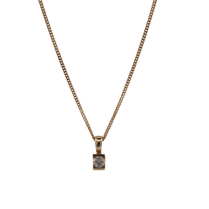9ct Gold & Diamond 18" Necklace