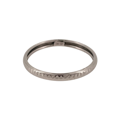 9ct White Gold Textured Band Ring