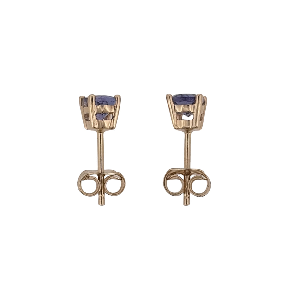 9ct Gold & Tanzanite Oval Stud Earrings