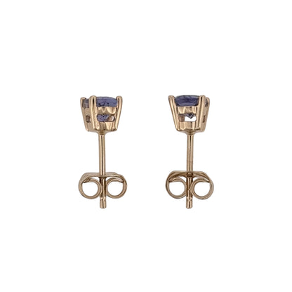 9ct Gold & Tanzanite Oval Stud Earrings