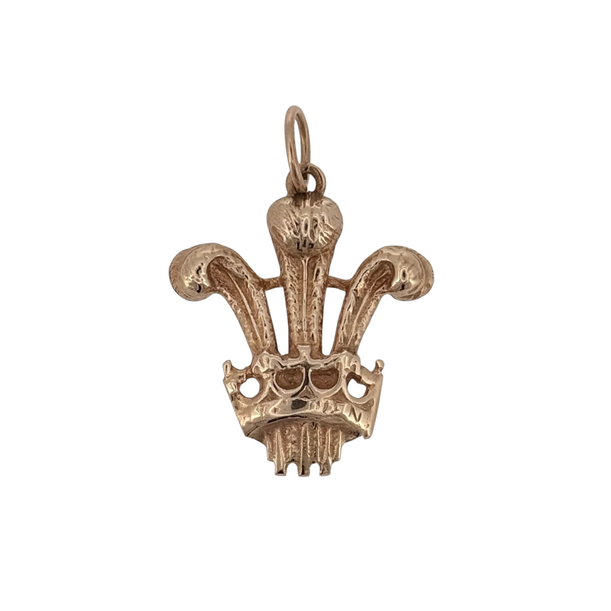 9ct Gold Welsh Three Feathers Pendant