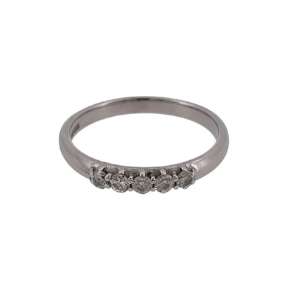 9ct White Gold & Diamond Five Stone Band Ring