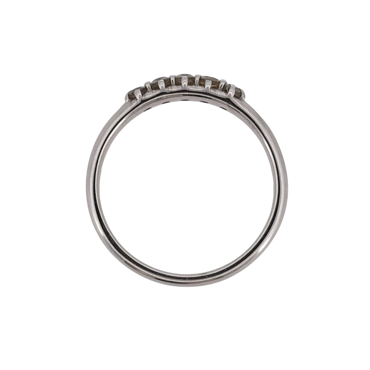 9ct White Gold & Diamond Five Stone Band Ring