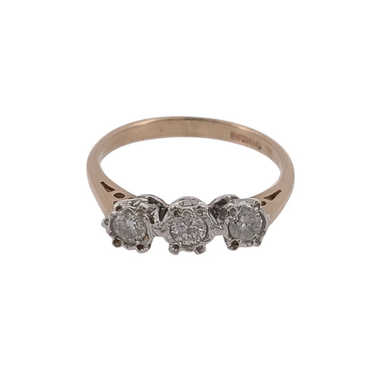 9ct Gold & Diamond Trilogy Ring
