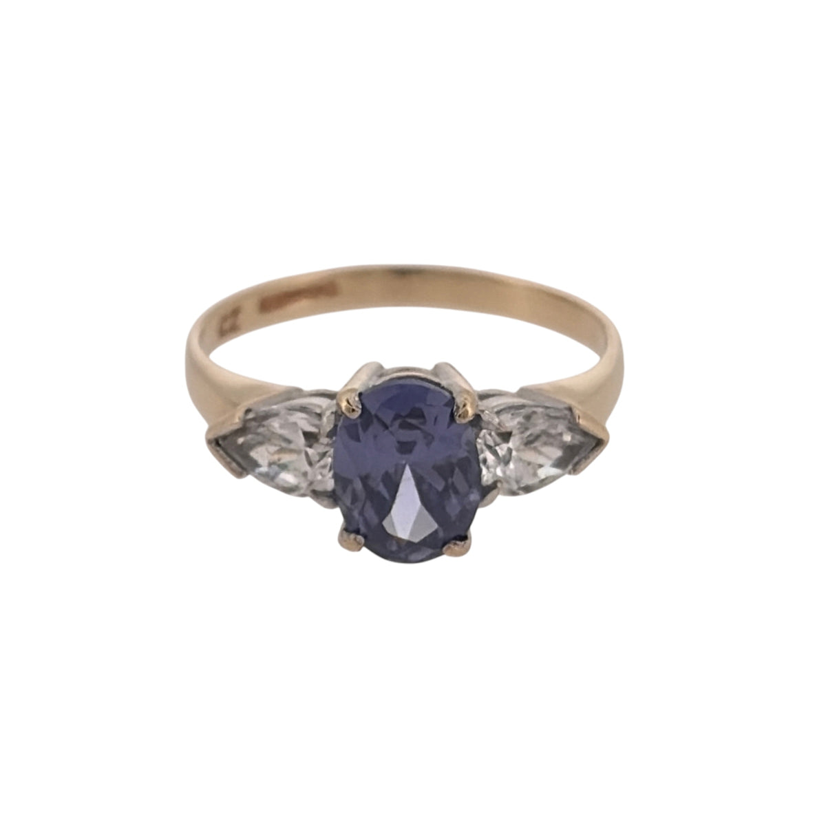 9ct Gold Tanzanite & Cubic Zirconia Ring